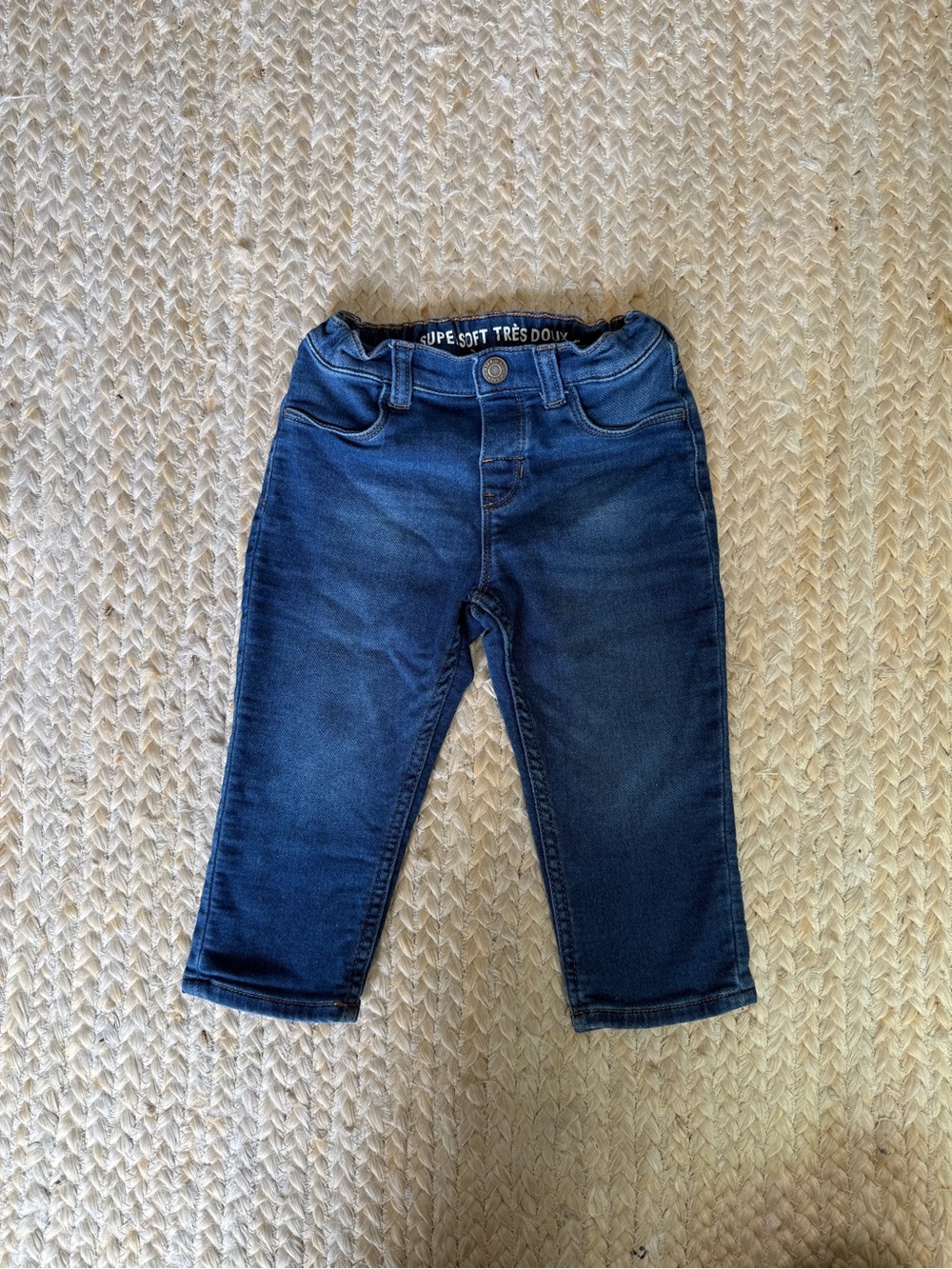 H&M Dark Blue Pull-On Stretch Denim Pants